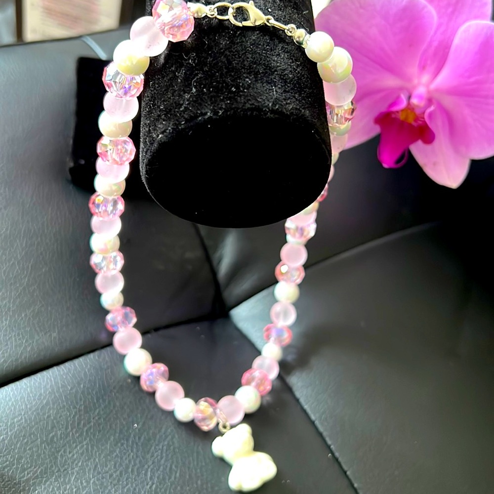 Handmade glass beads necklace